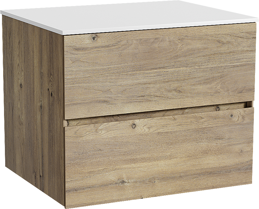 Storke Edge badkamermeubel met Tavola wastafelblad voor waskom(men)