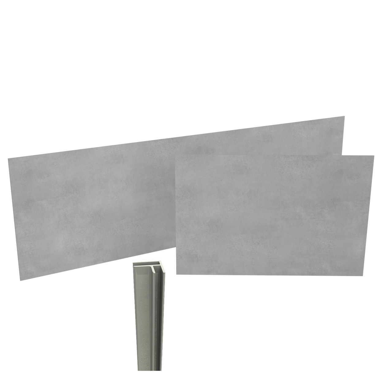 Linie Plato set badpanelen pvc lichtgrijs Oregon, incl. afwerkingsprofiel