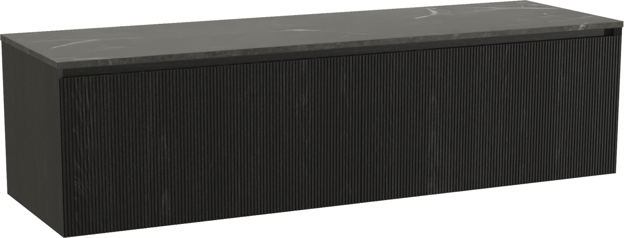 Balmani Fila Badmöbel Set mit Stretto Waschtischplatte für Aufsatzwaschbecken