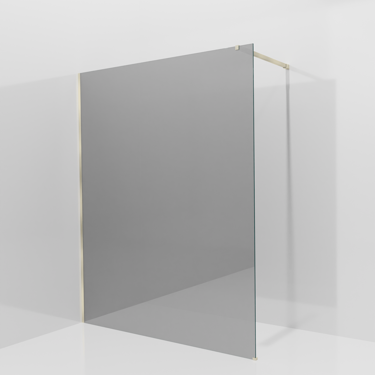 Balmani Modular douche à l'italienne: 160 x 200 cm, Verre miroir reflex, Profil Brushed Champagne Gold