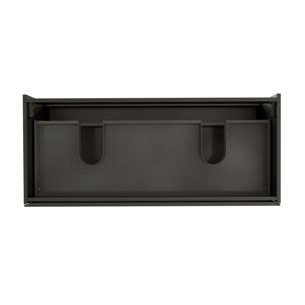 Storke Edge meuble sous-lavabo suspendu 120 x 52 cm Noir Mat 2 tiroirs 2 découpés de siphon