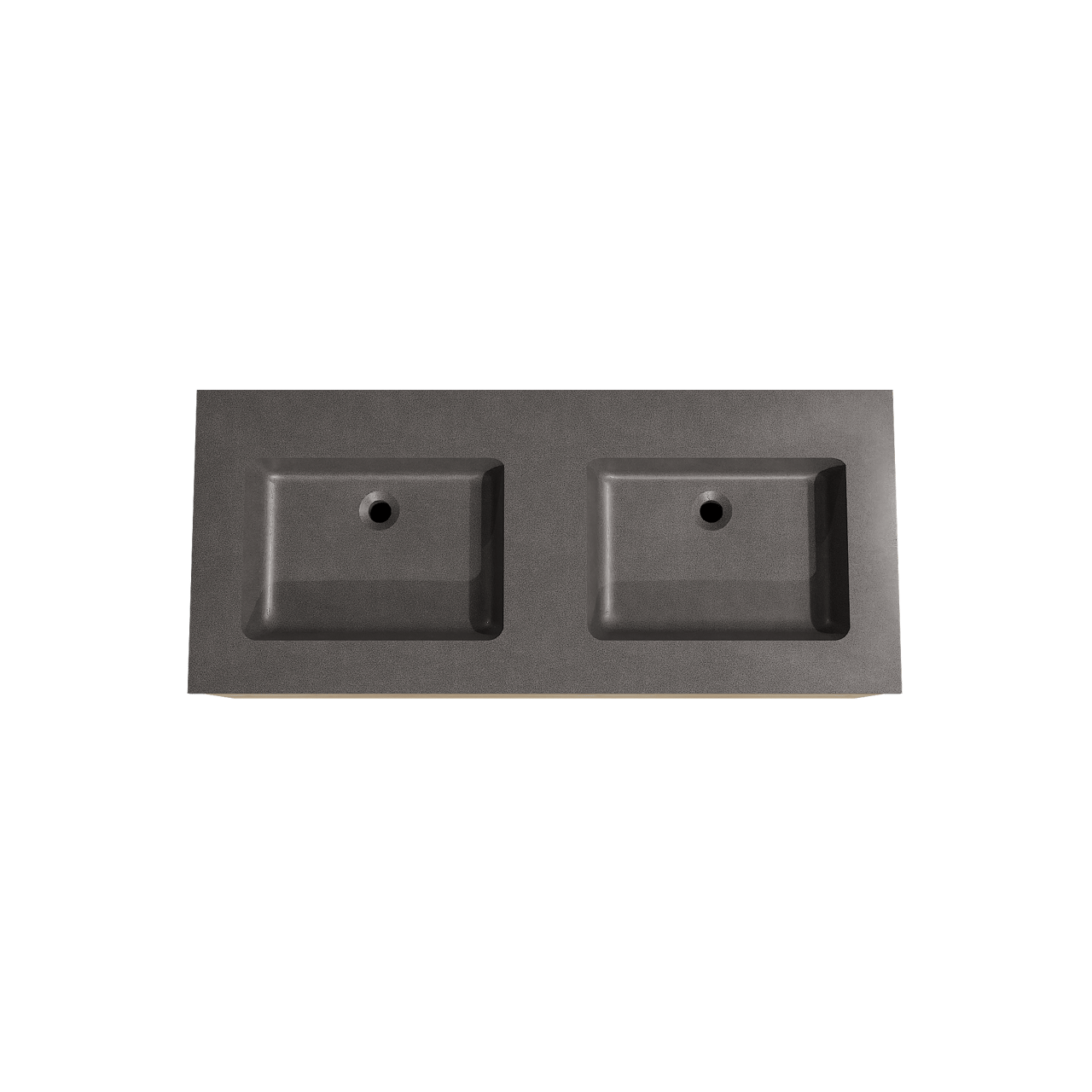 Storke Edge meuble salle de bains suspendu 120 x 52 cm chêne brut avec Scuro double vasque en quartz noir mat