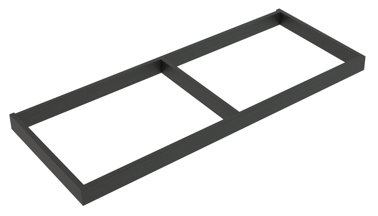 Balmani Lucida Sockel für Bad-Unterschrank, Eiche schwarz, 120 x 55 cm