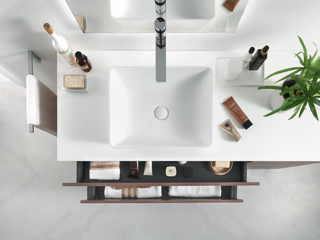 Blaufoss Expo verhoogde wastafelkraan glanzend chroom