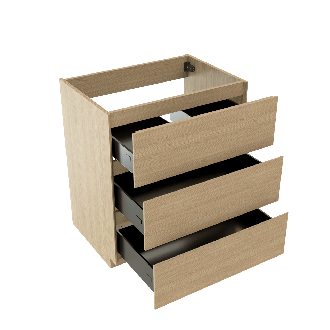 Storke Edge meuble sous-lavabo a poser 75 x 52 cm chêne naturel 3 tiroirs