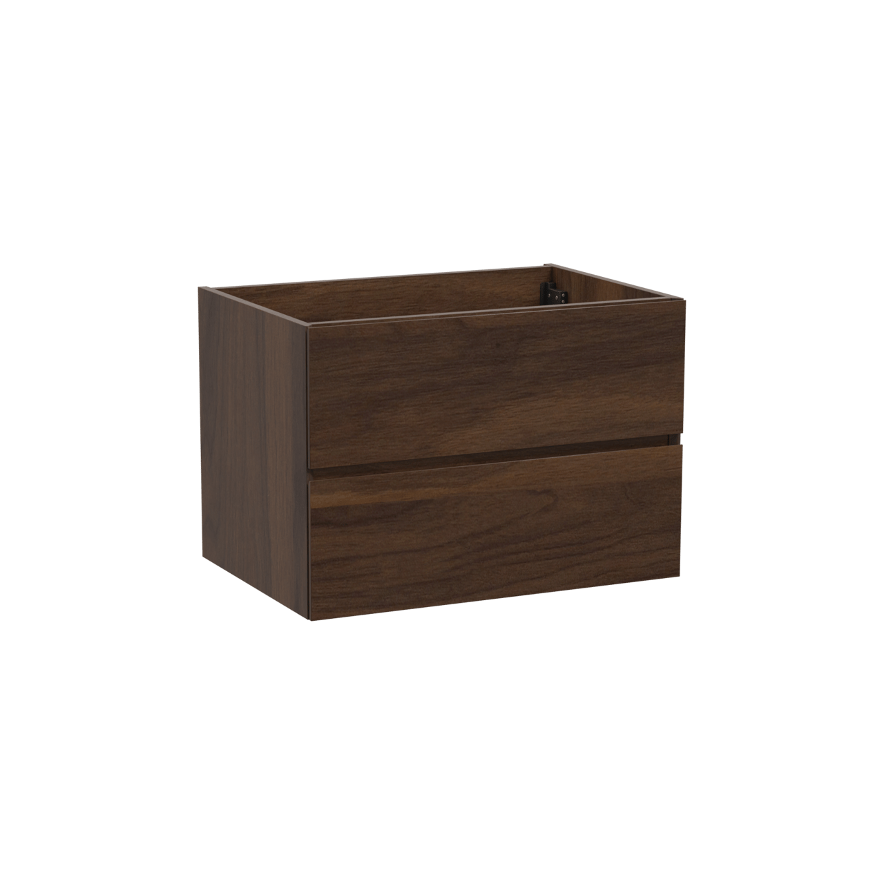 Storke Edge hängender Waschbeckenunterschrank: 75 x 52 cm, Nussbaum, 2 Schubladen