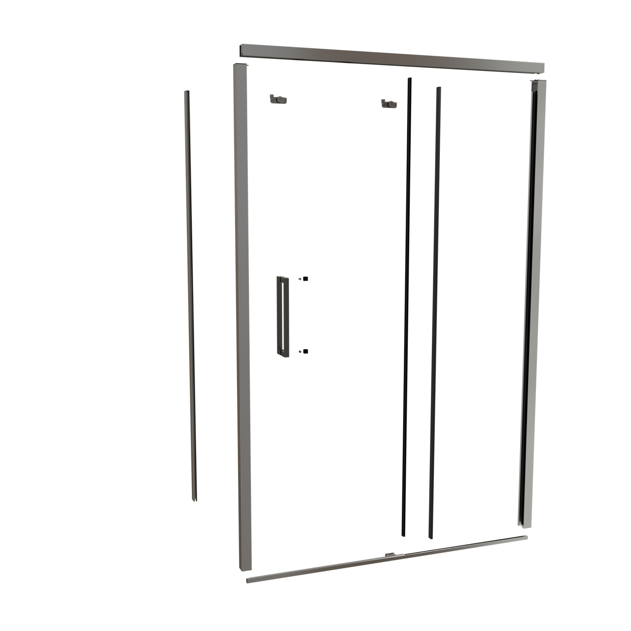 Balmani Senses Design 140 cm droite ensemble de profils pour coin-douche avec porte coulissante chrome