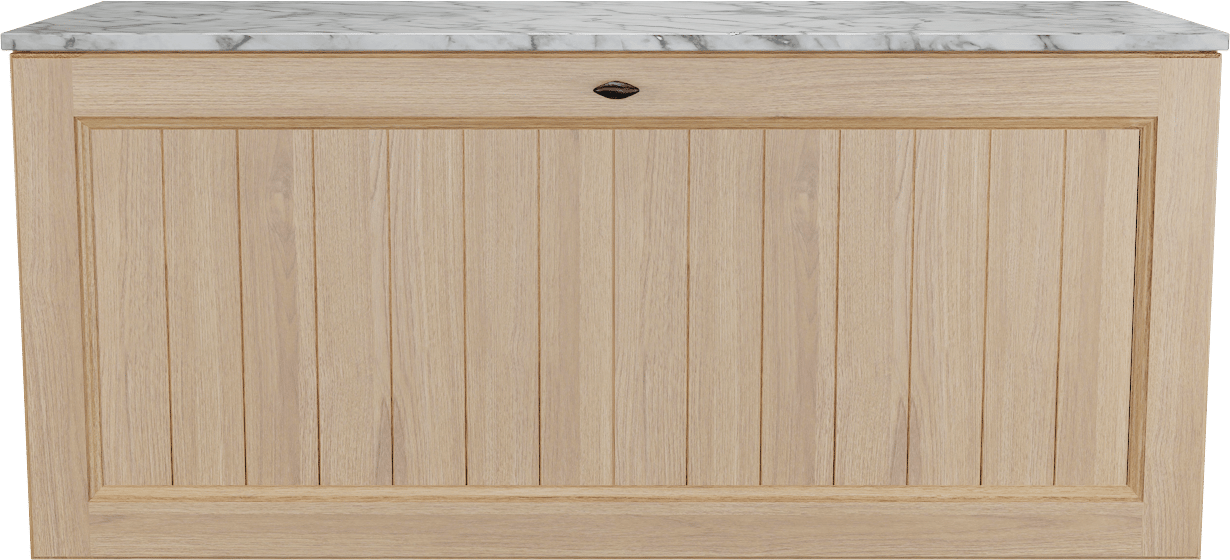 Balmani Lemon zwevend badmeubel 120 x 55 cm, fineer naturel eiken met Stretto enkel of dubbel wastafelblad in carrara