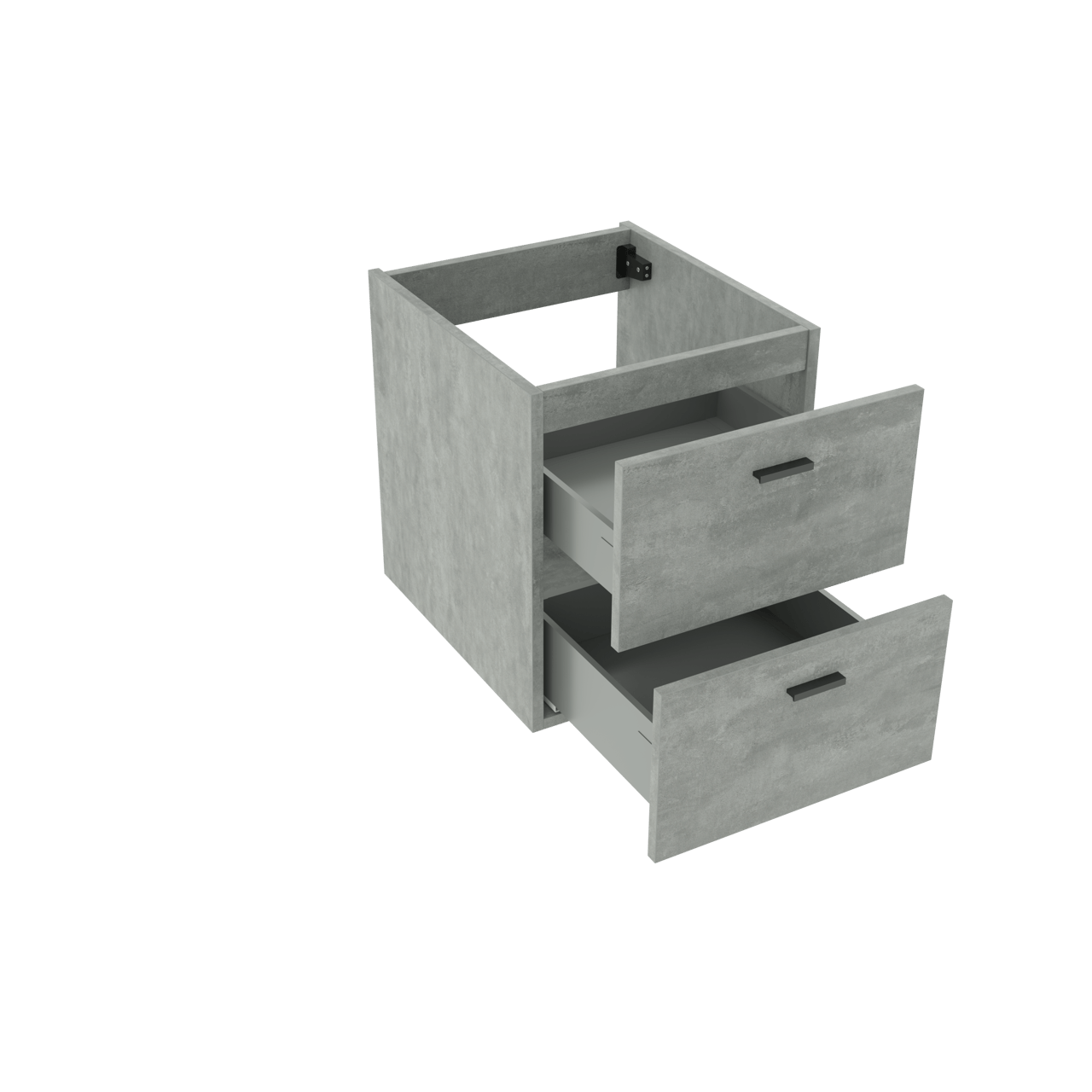 Artis concrete grey basin cab. 2 drawers 45cm