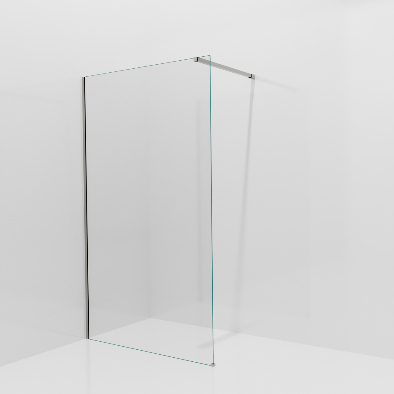 Balmani Modular douche à l'italienne: 120 x 200 cm, Verre transparent, avec coating, Profil Brushed Inox