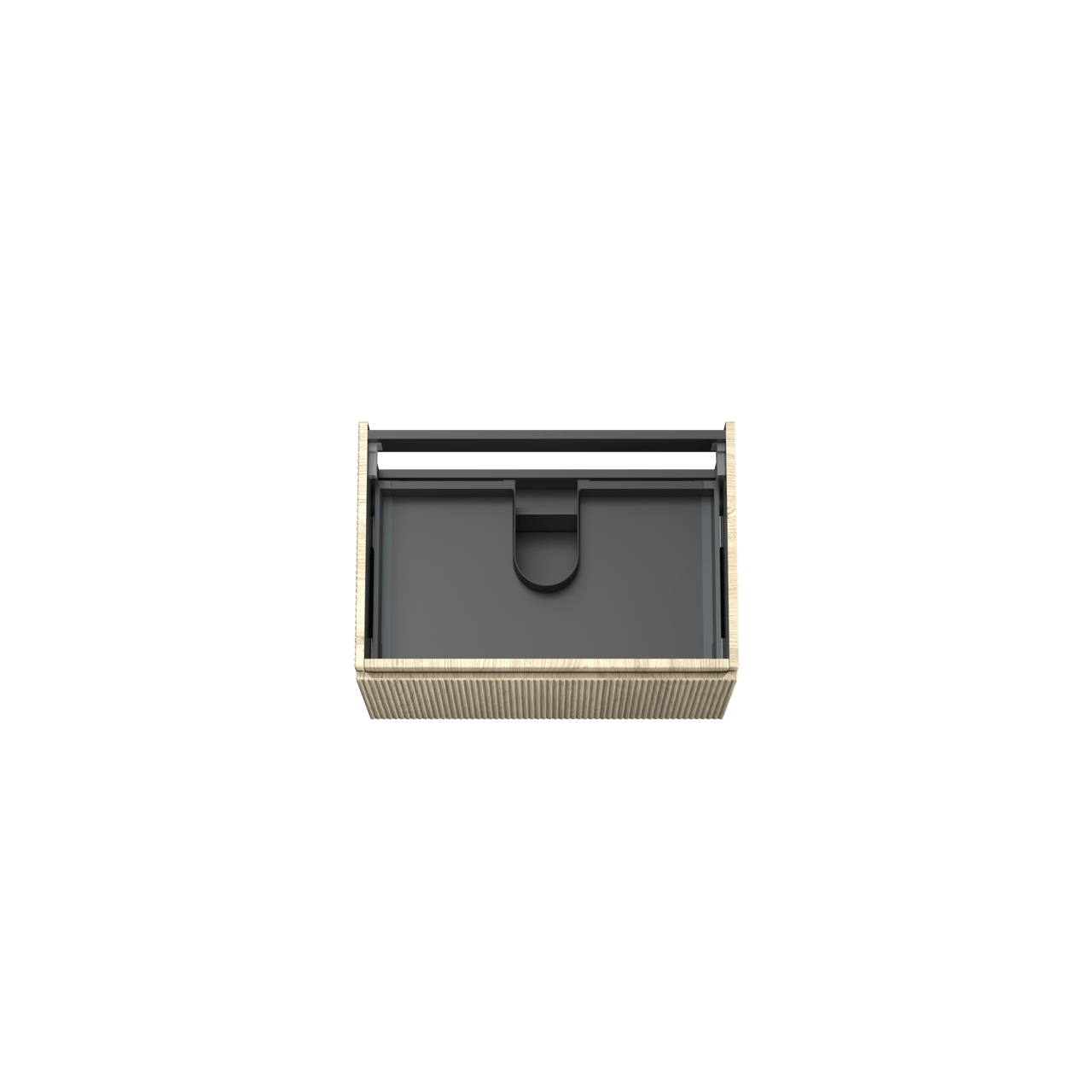 Storke Ribs meuble sous-lavabo suspendu 75 x 52 cm chêne brut 2 tiroirs