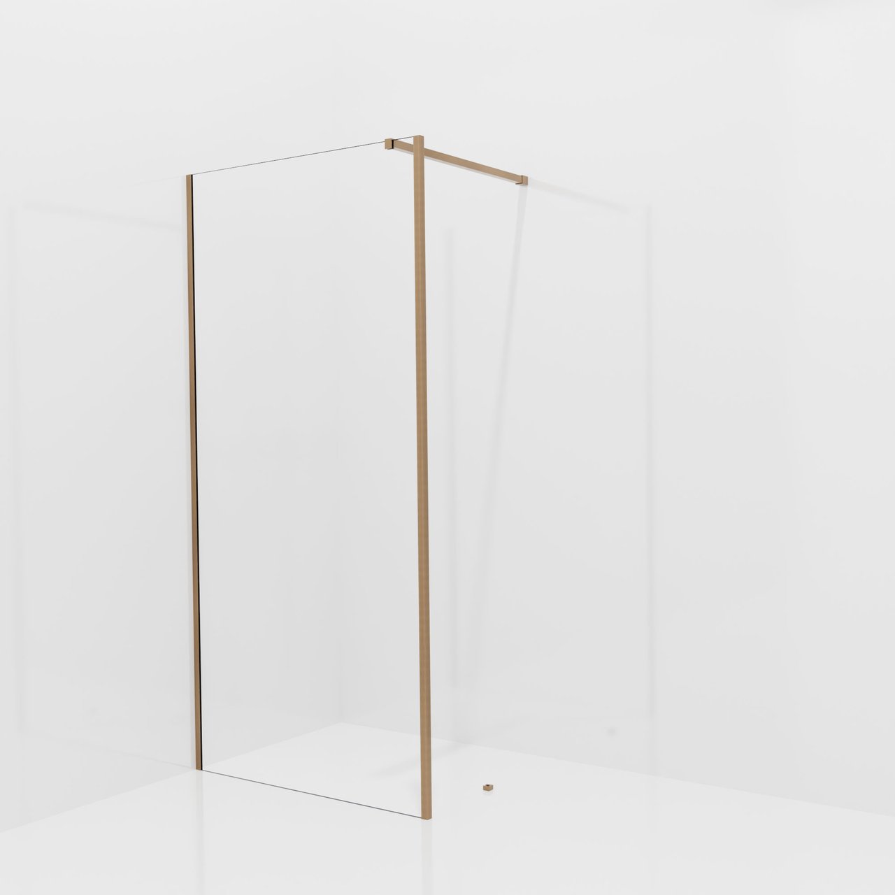 Balmani Modular inloopdouche met vaste zijwand: 100 x 200 cm, Helder glas met coating, Brushed Rosegold profielen