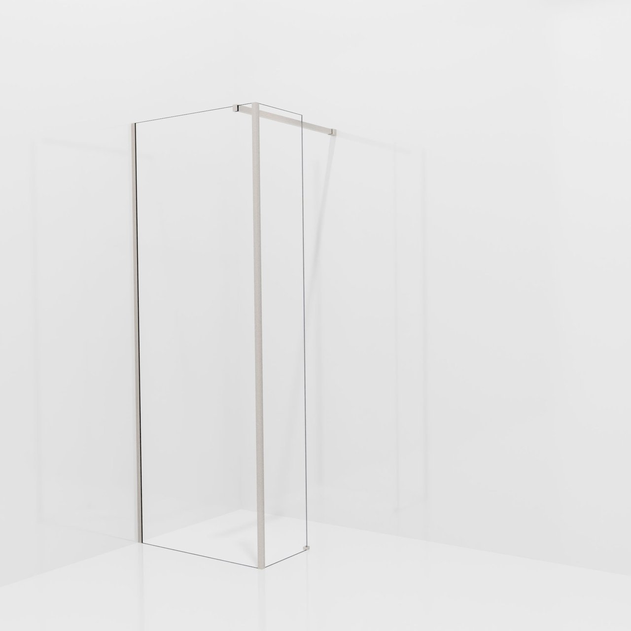 Balmani Modular inloopdouche met vaste zijwand: 80 x 200 cm, Helder glas, Brushed CoolMetal profielen