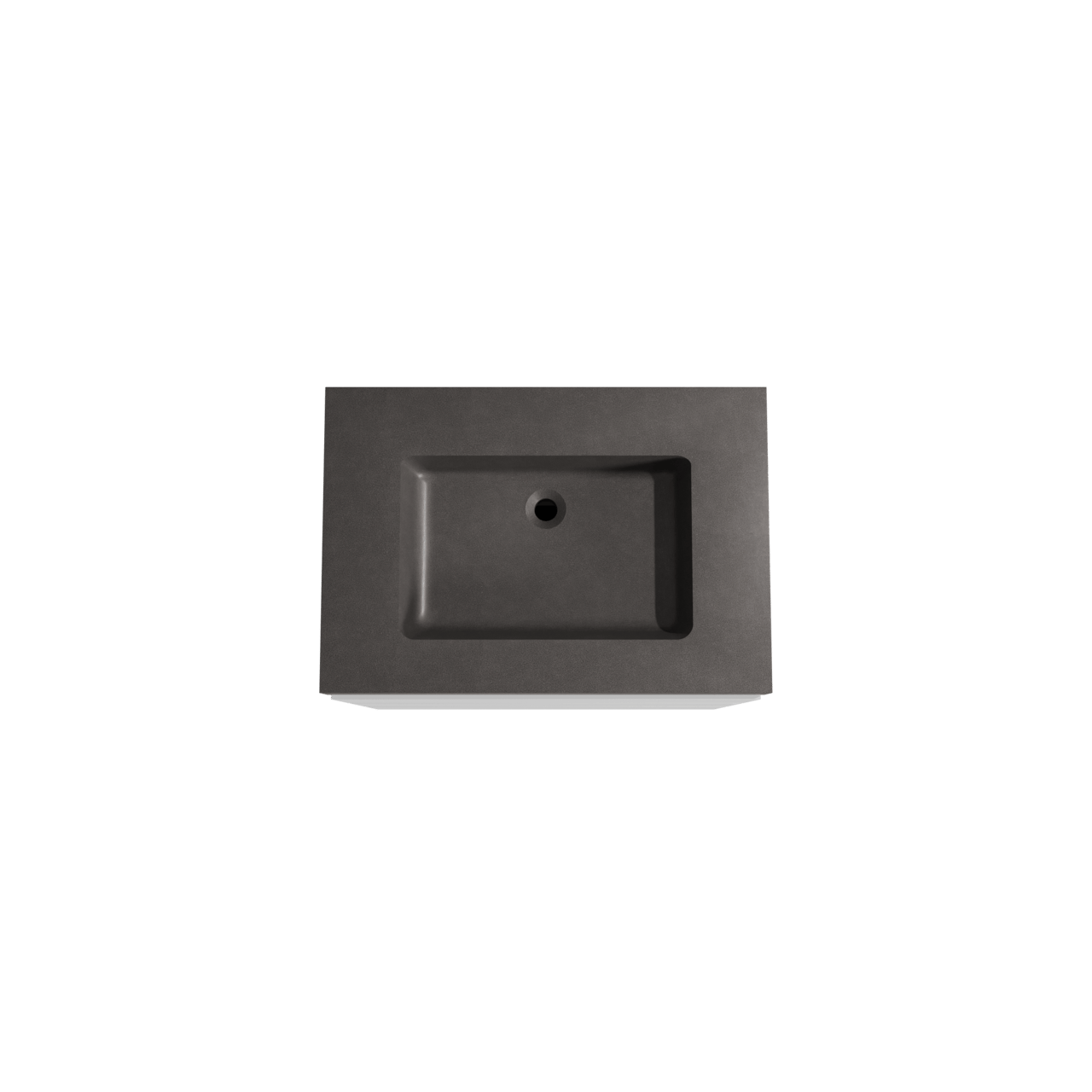 Storke Edge staand badmeubel 75 x 52 cm mat wit met Scuro High enkele wastafel in kwarts mat zwart