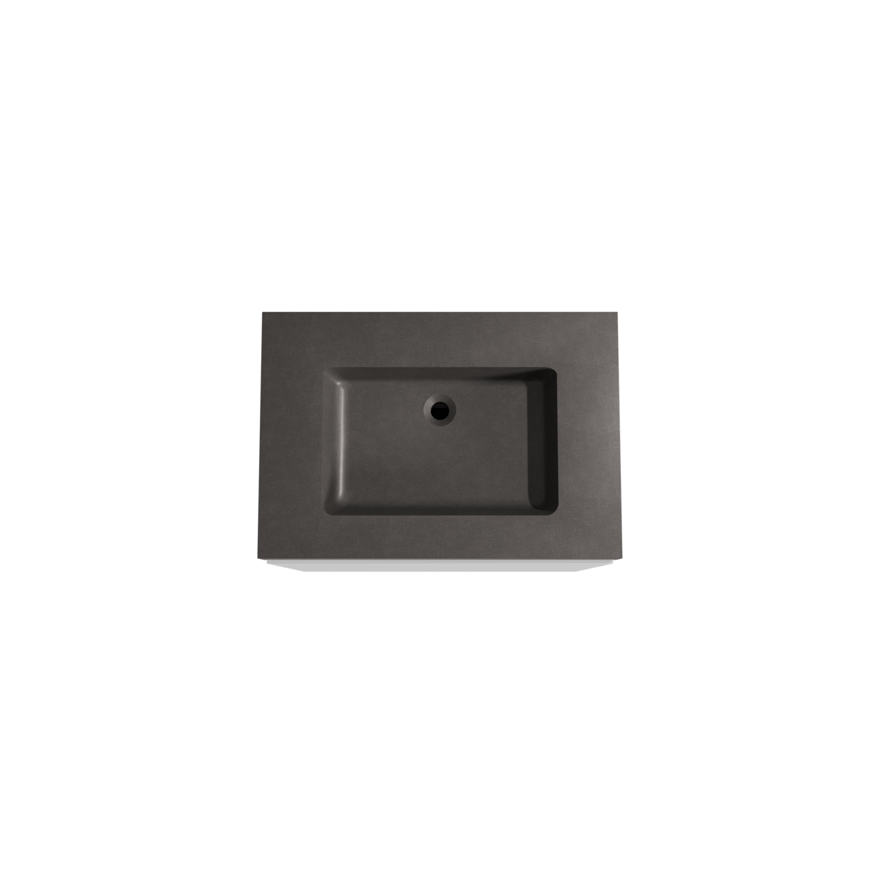 Storke Edge staand badkamermeubel 75 x 52 cm mat wit met Scuro High enkele wastafel in kwarts mat zwart