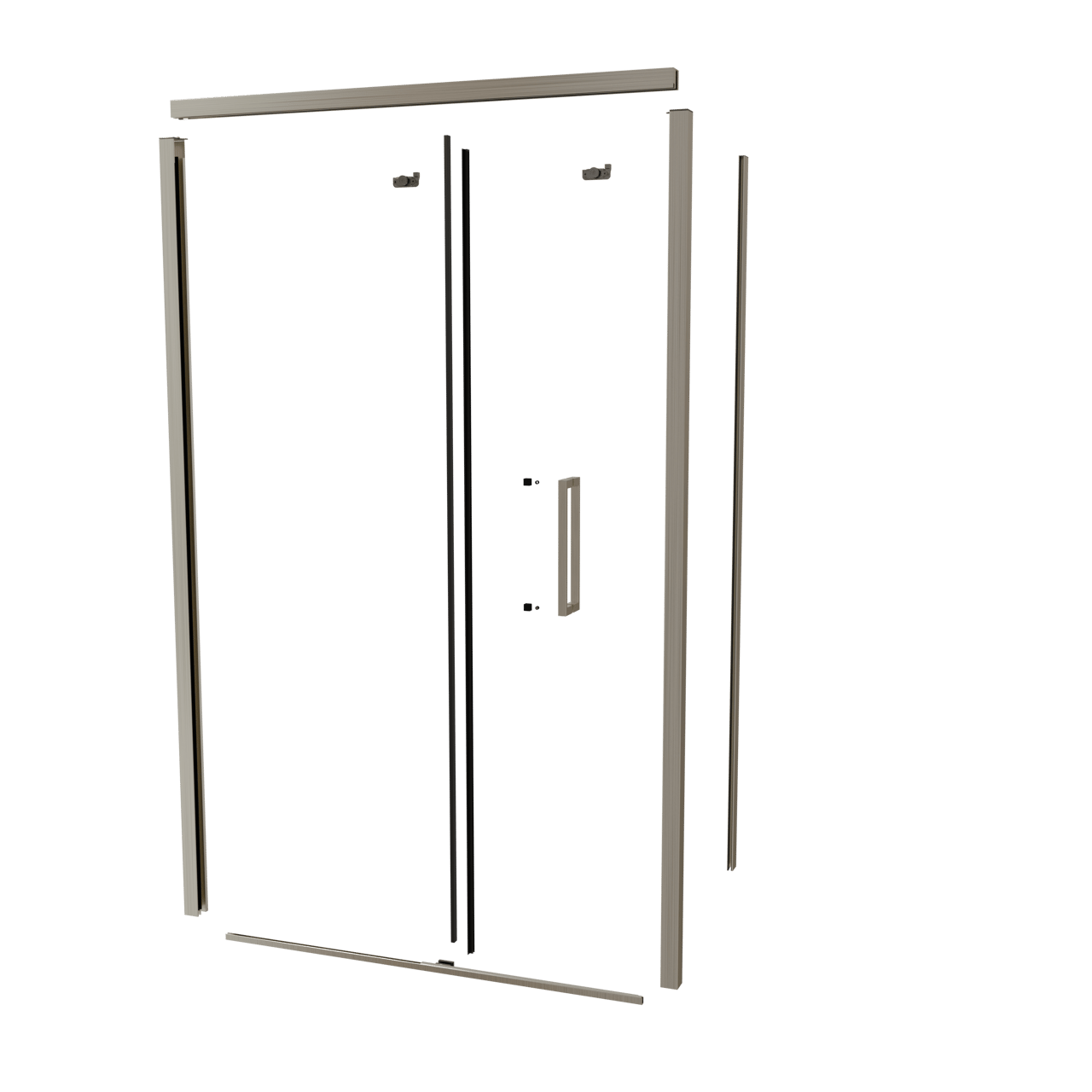 Balmani Senses Design 120 cm Links Profilset für Eckduschen mit Schiebetür Brushed CoolMetal