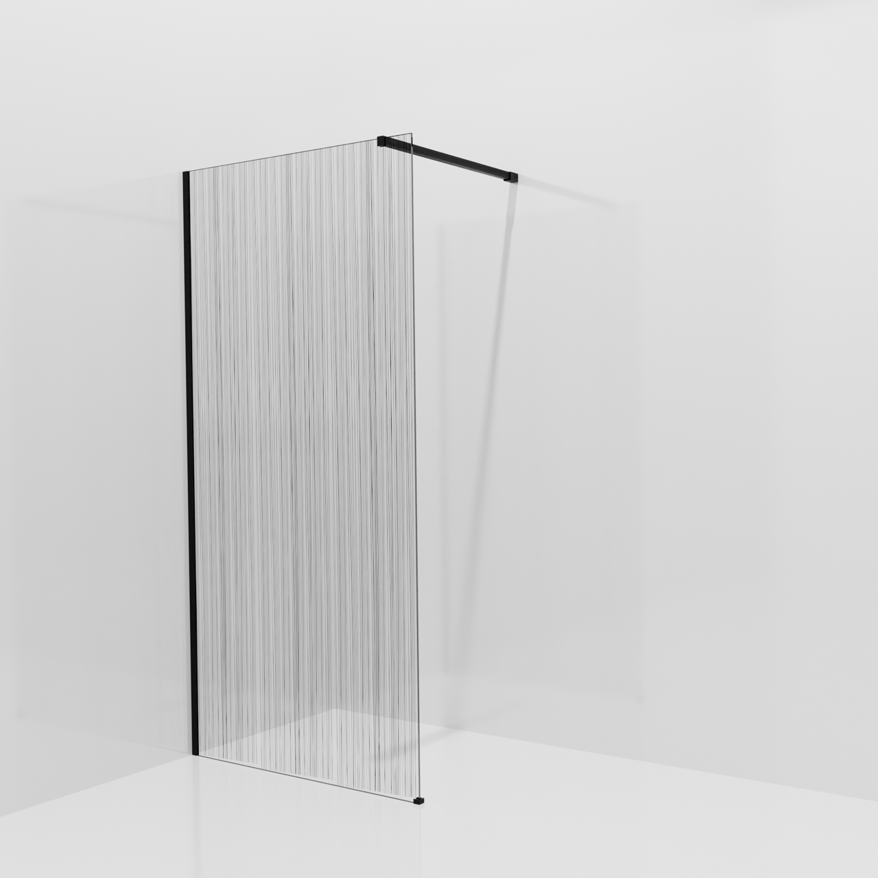 Balmani Modular Walk-In Dusche: 100 x 200 cm, Mikado, inklusive Coating, Profil Schwarz matt