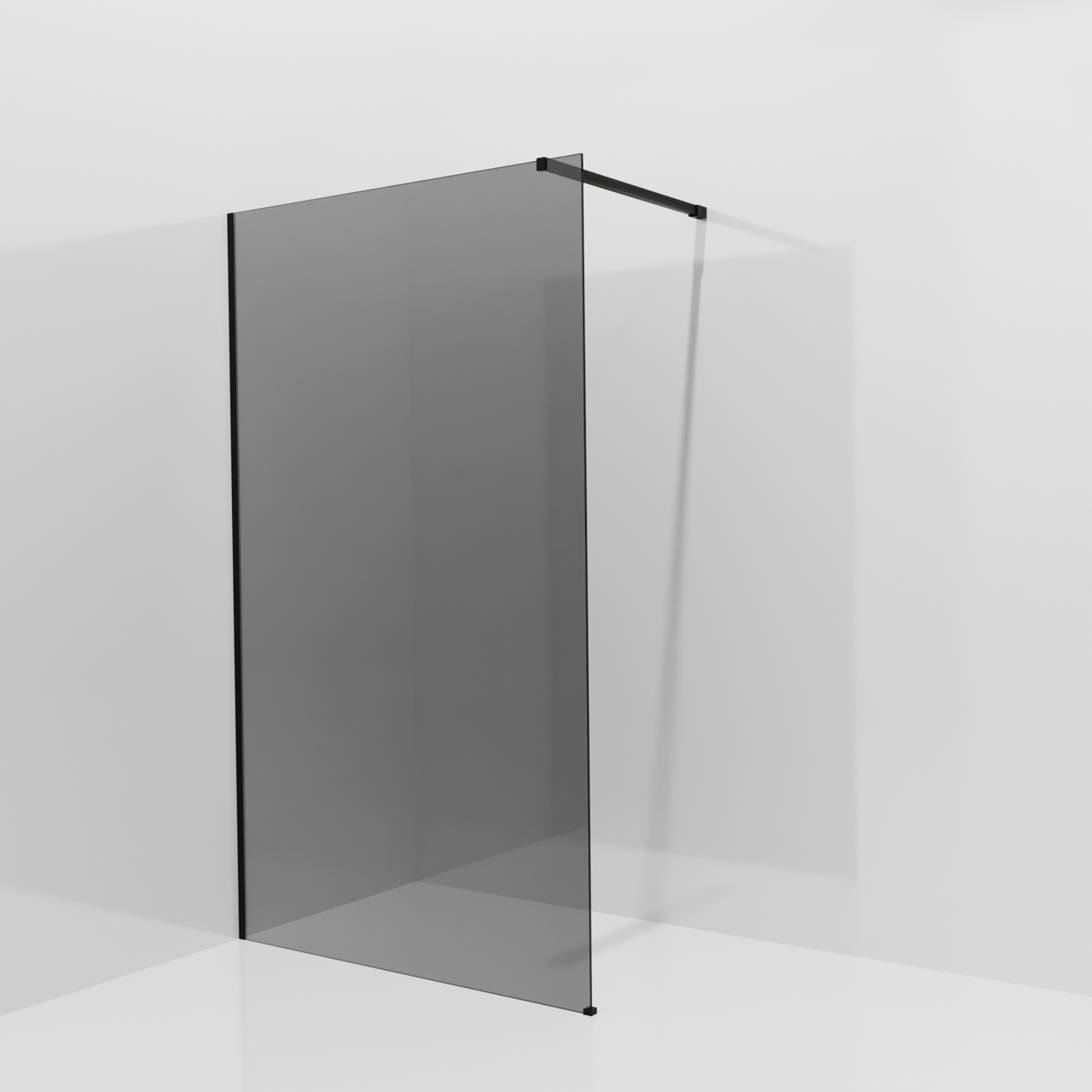 Balmani Modular Walk-In Dusche: 120 x 200 cm, Rauchglas, Profil Schwarz matt
