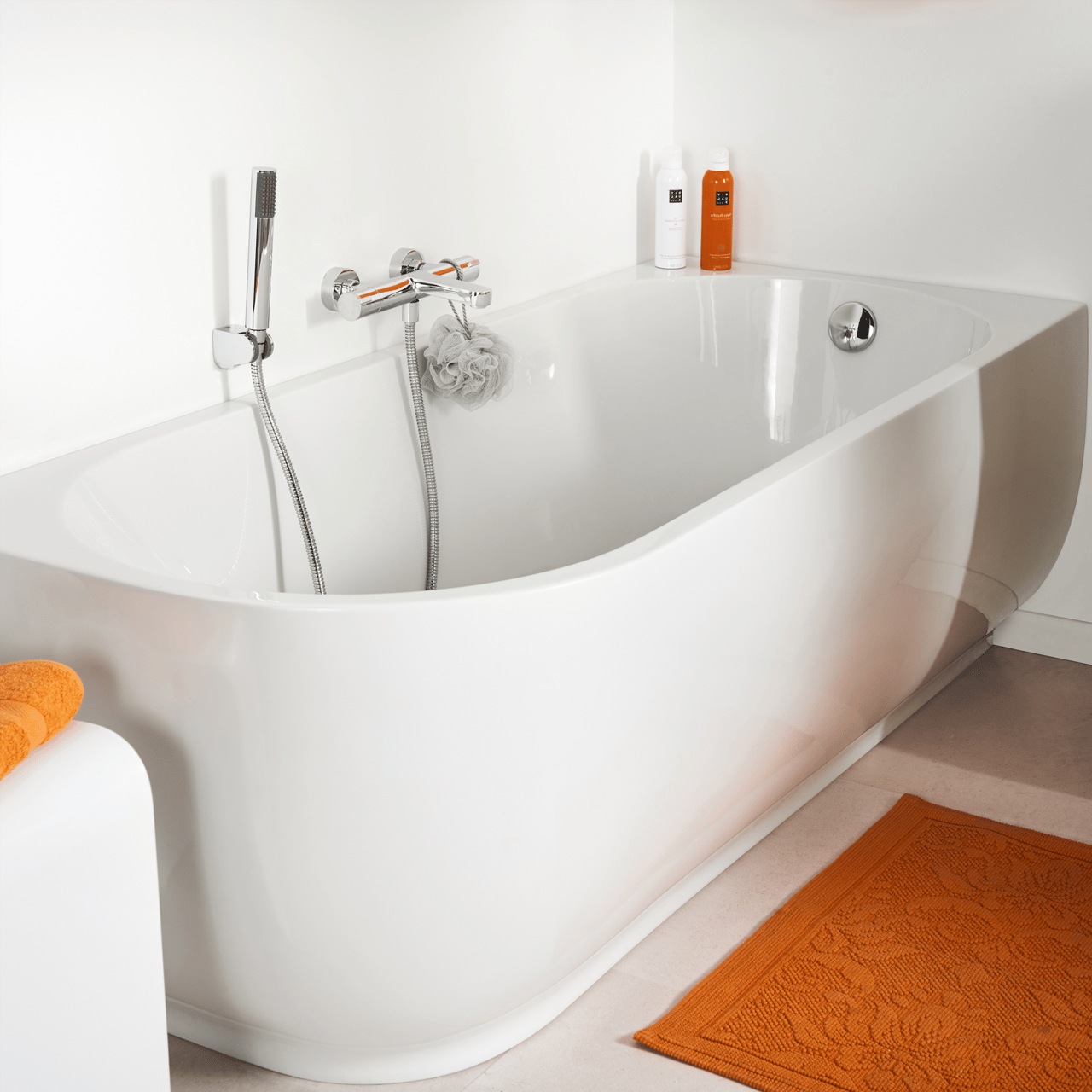 Linie Paulo 1-Personen-Eckbadewanne: rechts, 170 x 75 cm, Acryl, Weiß Glänzend