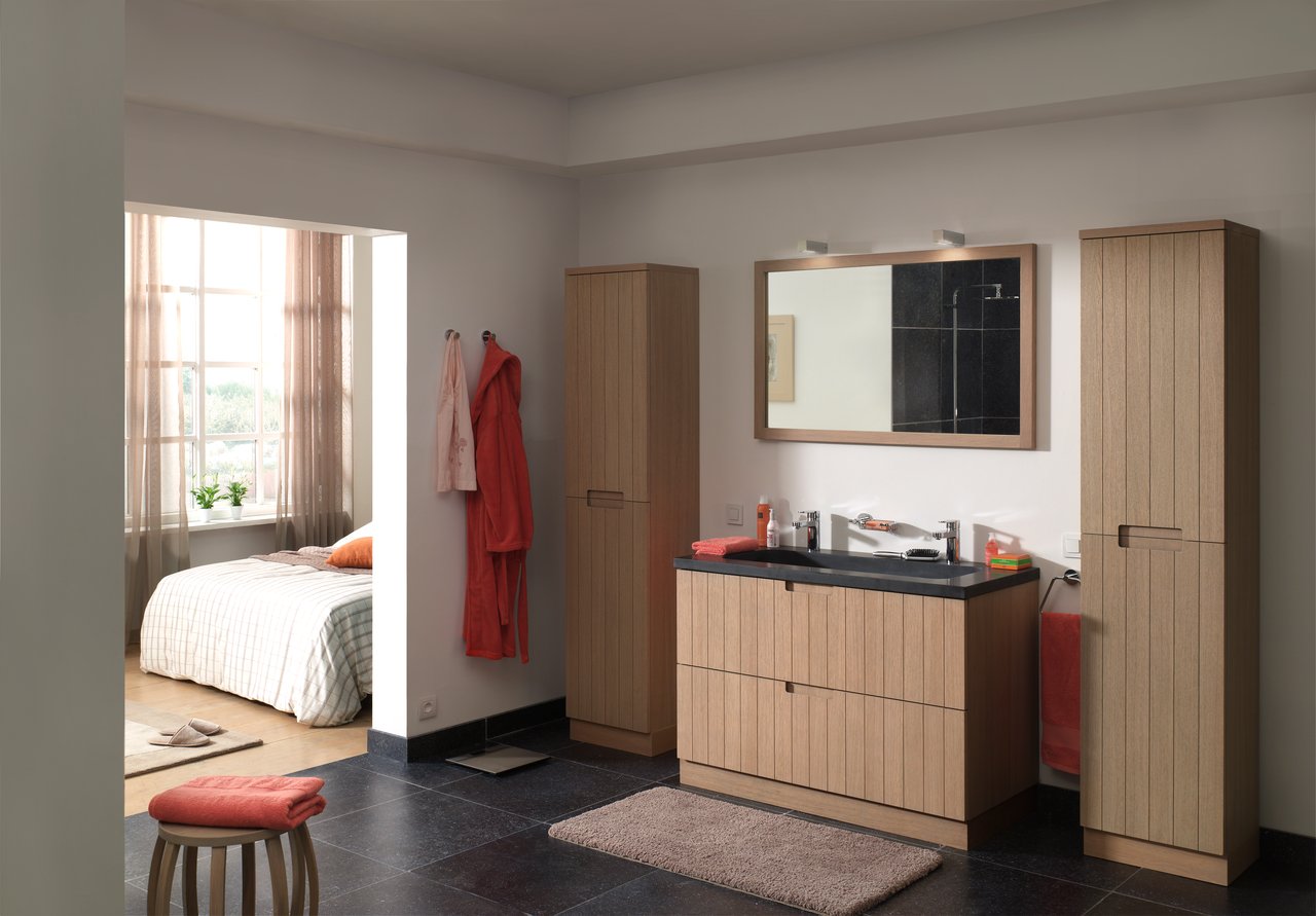 Balmani Legno Sockel für Hochschrank, Eiche verwittert, 45 x 35 cm