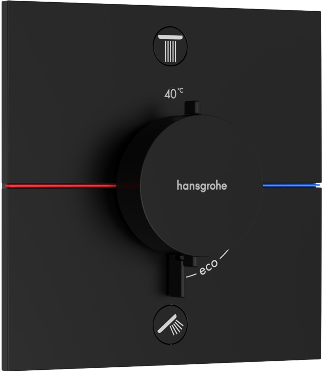 Hansgrohe Showerselect Comfort E thermostat de douche encastré 2 évacuations noir mat