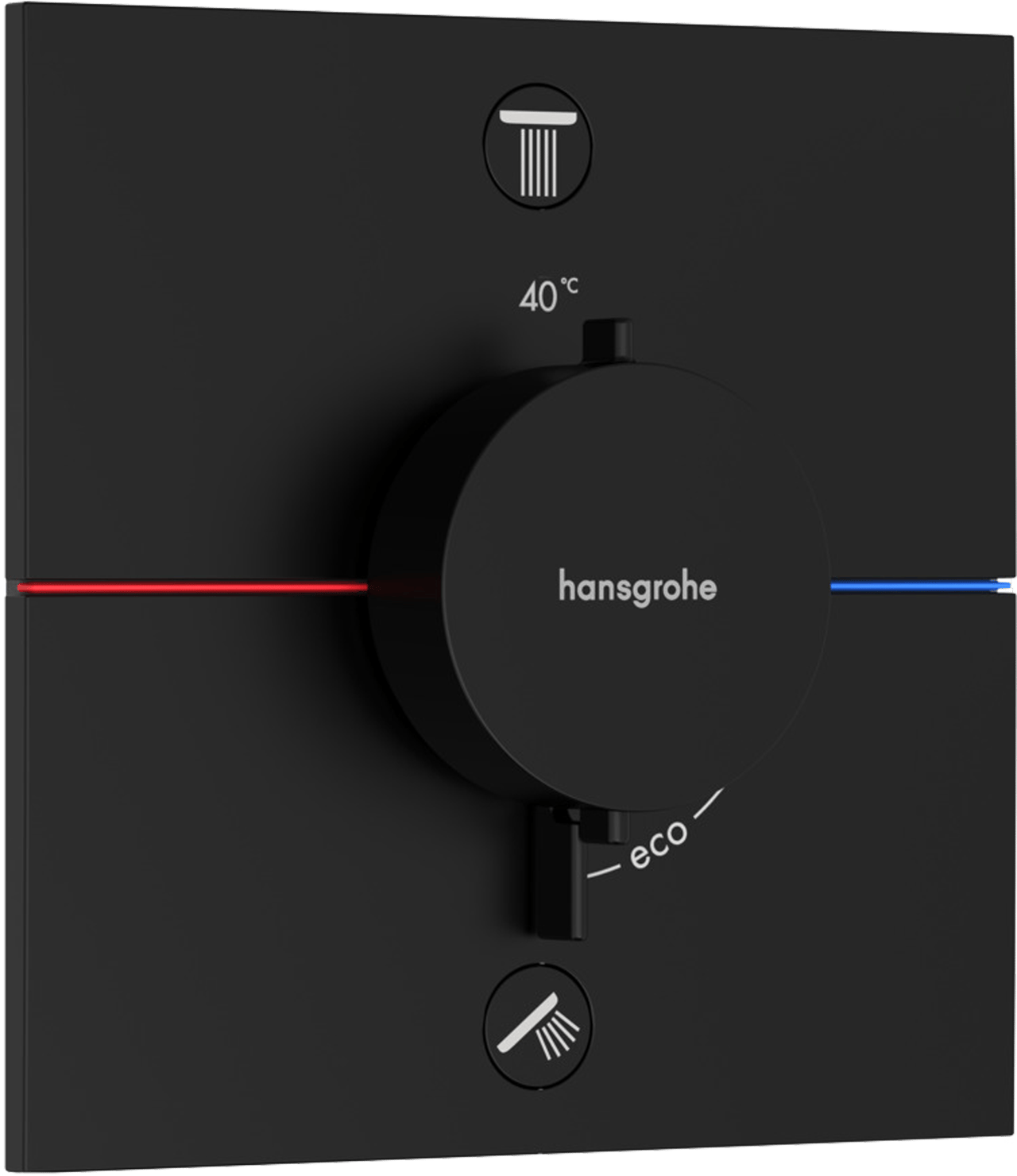 Hansgrohe Showerselect Comfort E inbouw thermostaat 2 uitgangen mat zwart