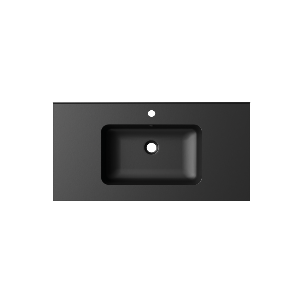 Linie Vano plan simple marbre composite Noir Mat 90 x 46 cm