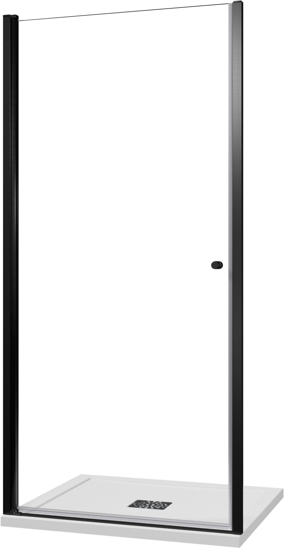 Luca Varess Kuresa porte pivotante 100 x 200 cm verre transparent profil noir mat