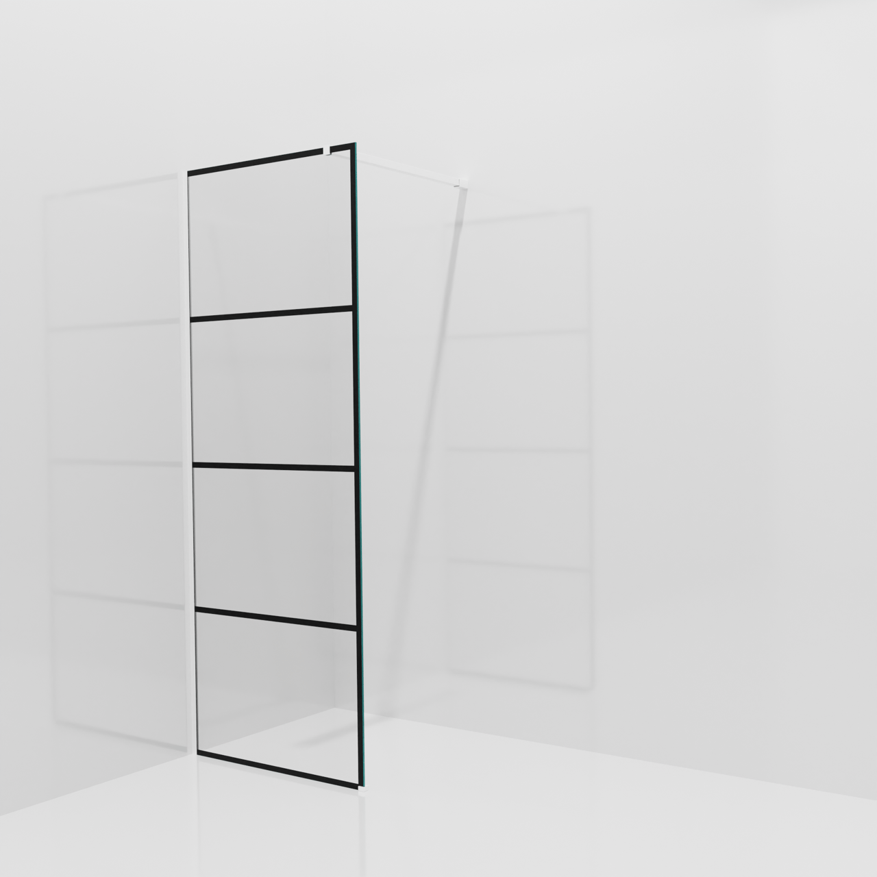 Balmani Modular douche à l'italienne: 80 x 200 cm, Lined, Profil Blanc mat