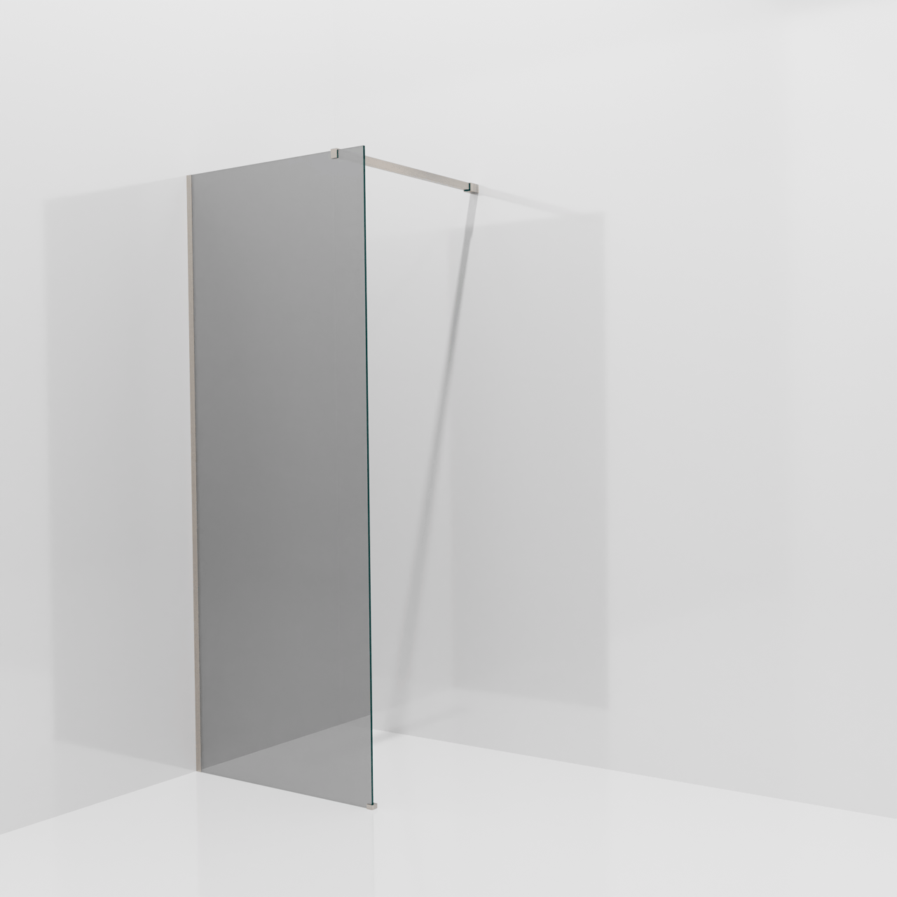 Balmani Modular douche à l'italienne: 80 x 200 cm, Verre miroir reflex, avec coating, Profil Brushed CoolMetal