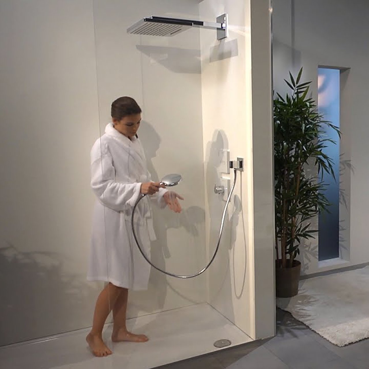 Hansgrohe Rainmaker Select 460 hoofddouche 2 jets met muursteun ø46cm wit/chroom