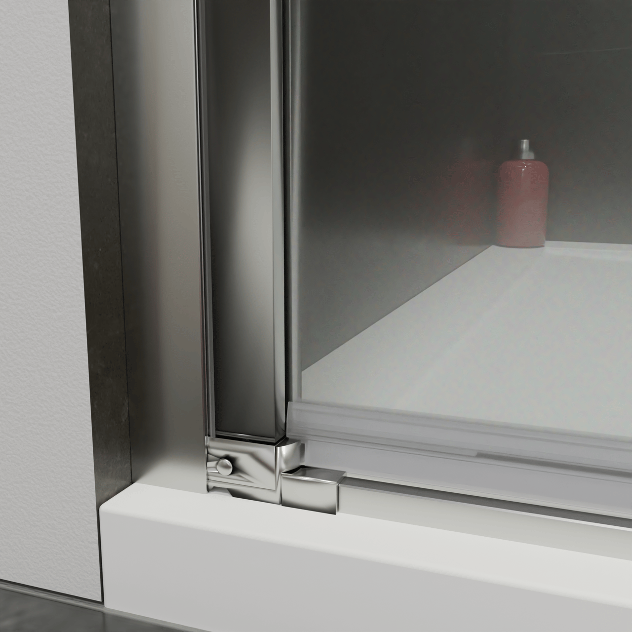 Luca Varess Kuresa Dusche Pendeltür, 80 x 200 cm, Klarglas, Chrom Profil, glänzend