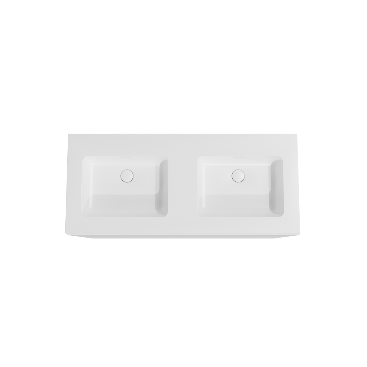 Storke Edge meuble salle de bains à poser 120 x 52 cm blanc mat avec Mata double vasque en solid surface blanc mat