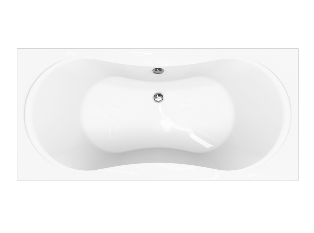 Luca Varess Trasime baignoire encastrable duo 190 x 90 cm acrylique Blanc Brillant