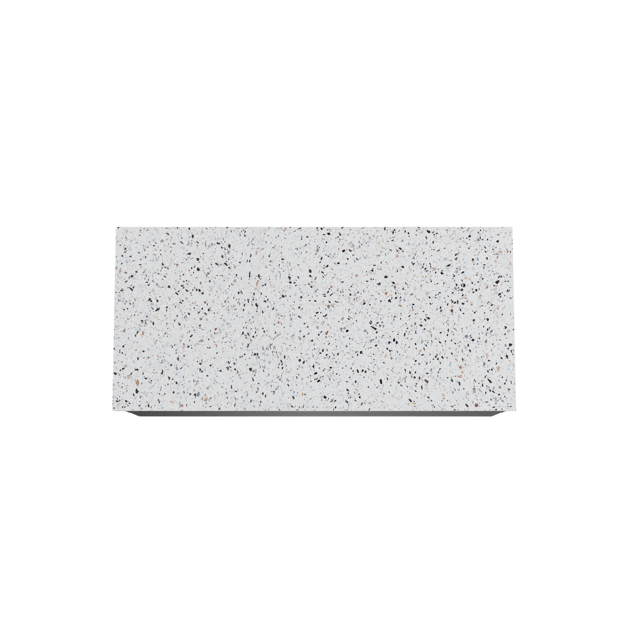 Balmani Mitra hängendes Möbelstück Set: 120 x 55 cm, Schwarz matt, mit Stretto Einzel- oder Doppel Waschtischplatte, Terrazzo in Weiß/Schwarz matt