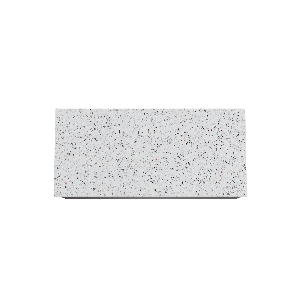 Balmani Mitra hängendes Möbelstück Set: 120 x 55 cm, Schwarz matt, mit Stretto Einzel- oder Doppel Waschtischplatte, Terrazzo in Weiß/Schwarz matt