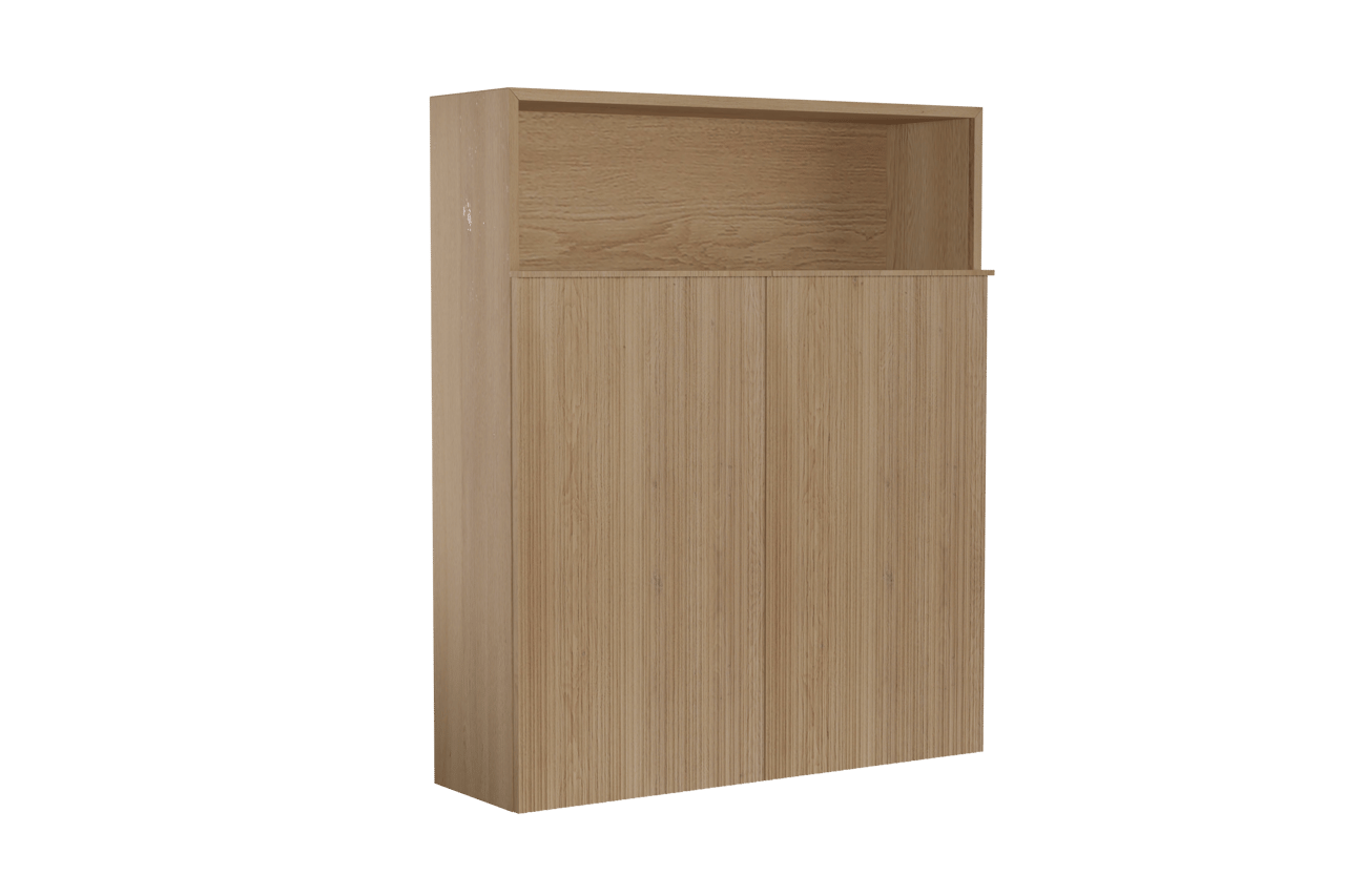 Balmani Forma zwevend badkamerkast naturel eiken 100 x 30 x 120 cm vert. asym. groef