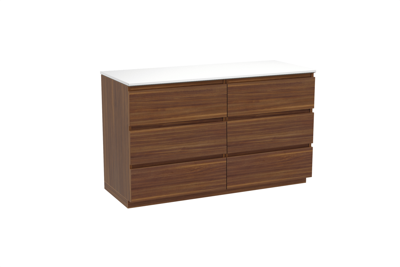 Balmani Lucida Badmöbel Set mit Stretto Waschtischplatte für Aufsatzwaschbecken