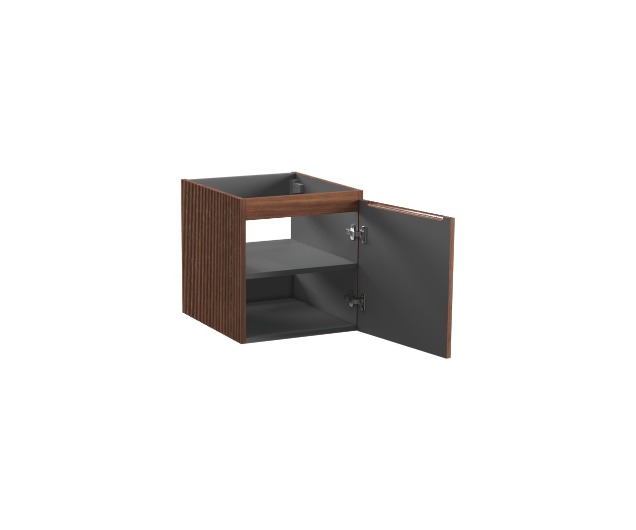 Storke Ribs hängender Waschbeckenunterschrank: 45 x 52 cm, Nussbaum