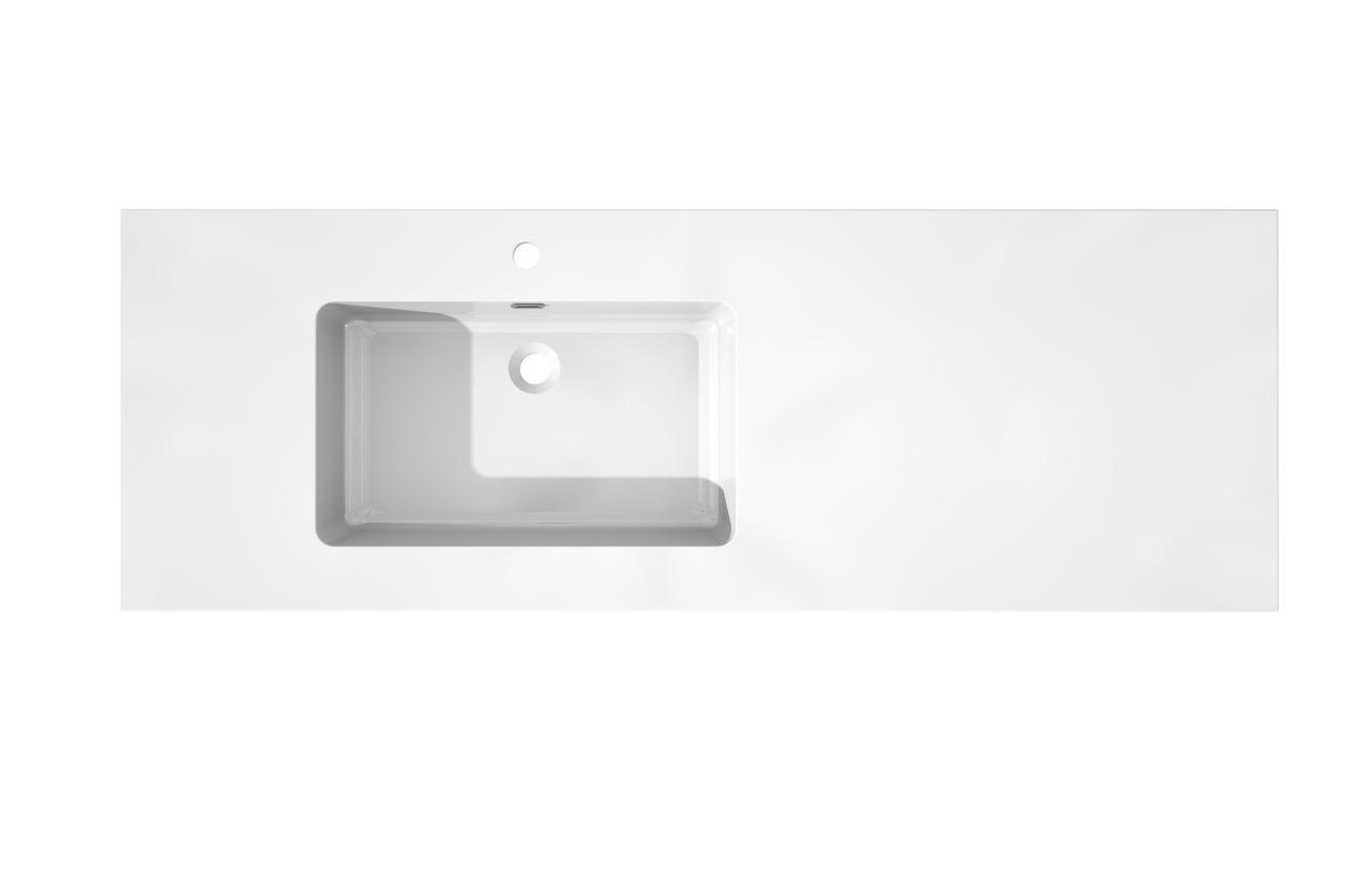 Storke Diva asymmetrisch linkse wastafel glanzend composiet marmer 150 x 52 cm