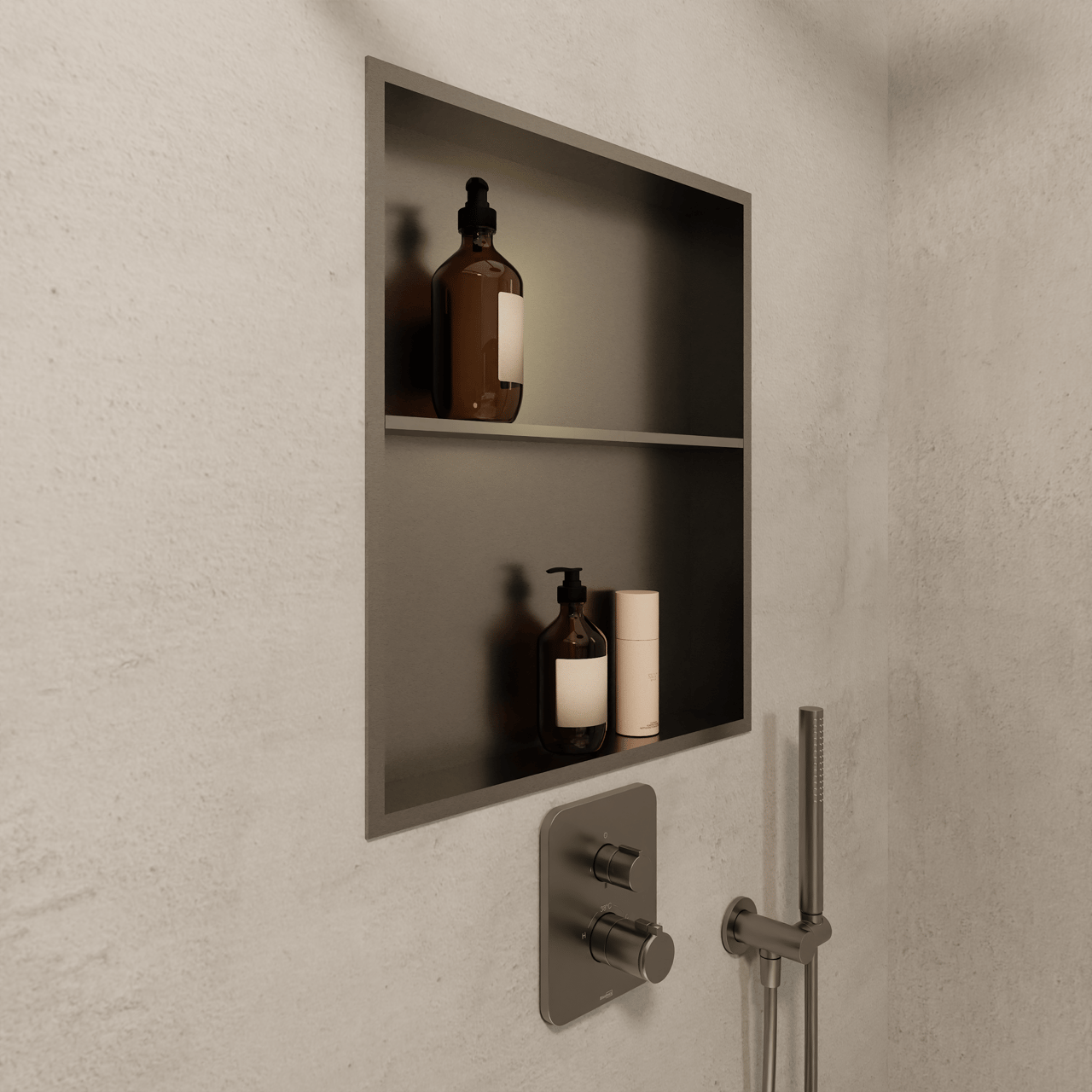 Blaufoss Box inbouwnis 50,5 x 59 cm Brushed GunMetal