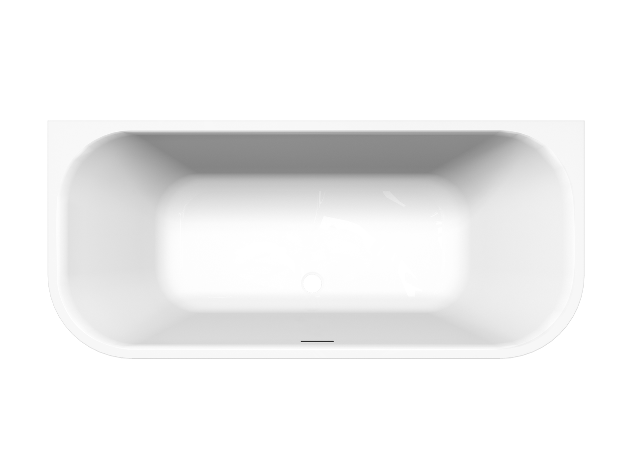 Luca Varess Mezzo halfvrijstaand bad 180 x 80 cm acryl hoogglans wit