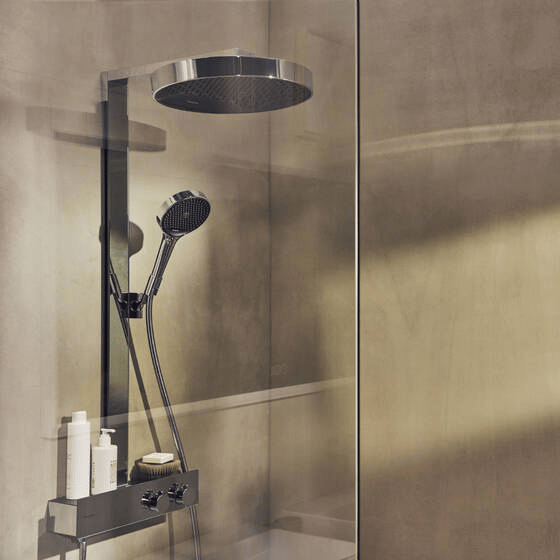 Hansgrohe Rainfinity 300 colonne de douche de pluie avec ShowerTablet 350 chrome brillant