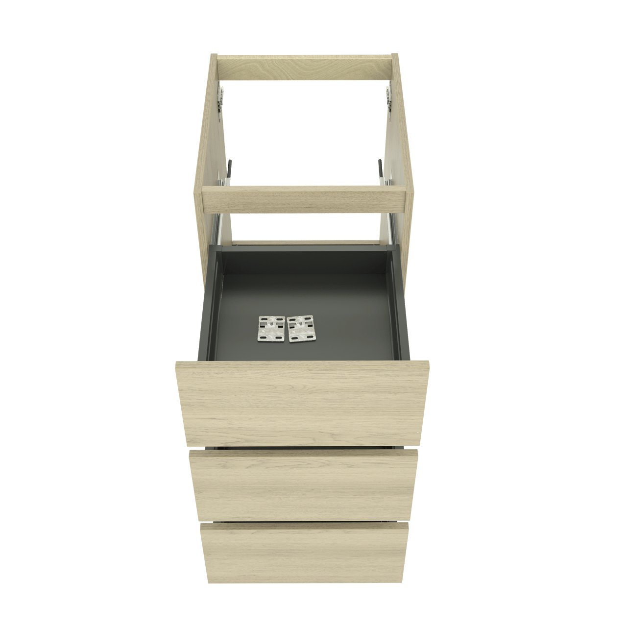 Balmani Lucida staande wastafelonderkast 45 x 55 cm verweerde eik 3 lades