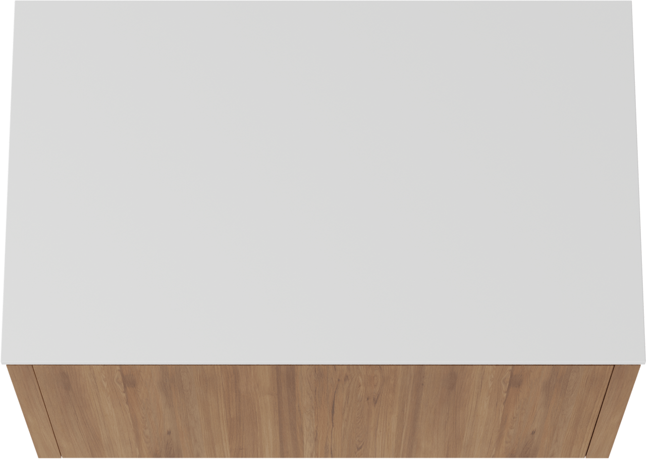 Balmani Eclips hängendes Möbelstück Set: 90 x 55 cm, Teak, mit Stretto Einzel Waschtischplatte Solid Surface Weiβ matt