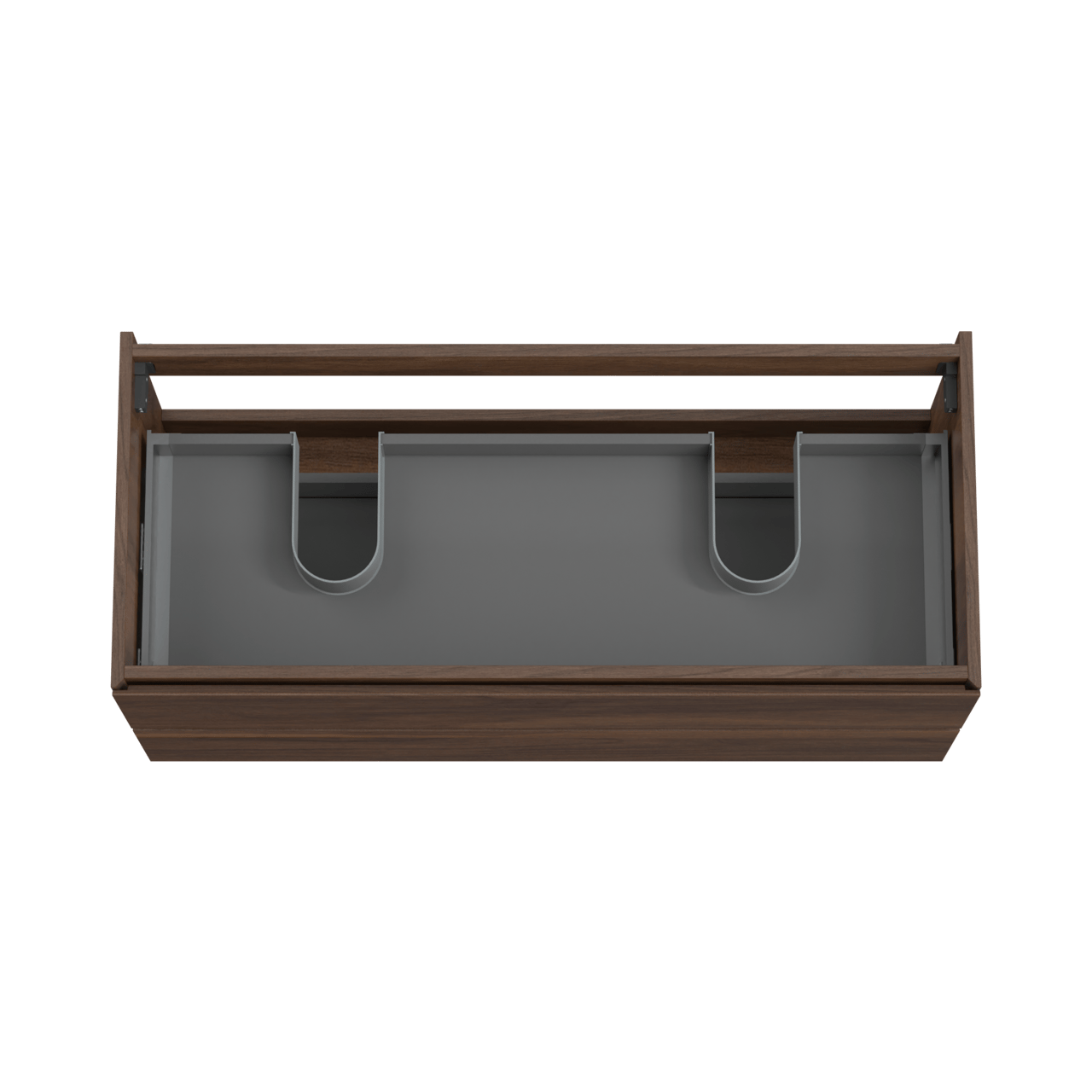 Storke Edge meuble sous-vasque suspendu 120 x 52 cm noyer 2 tiroirs