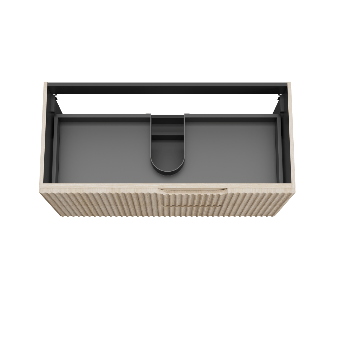 Linie Ribbo meuble sous-vasque suspendu 100 x 46 cm chêne clair 2 tiroirs