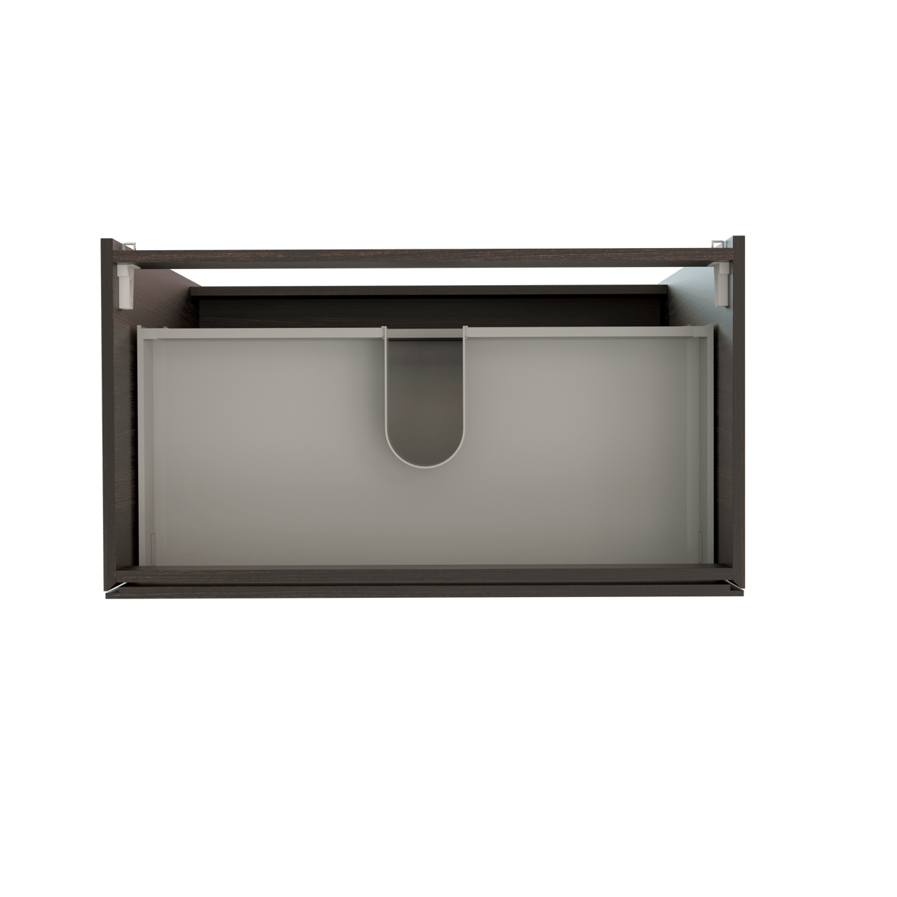 Storke Edge meuble sous-lavabo a poser 95 x 52 cm chêne foncé 3 tiroirs