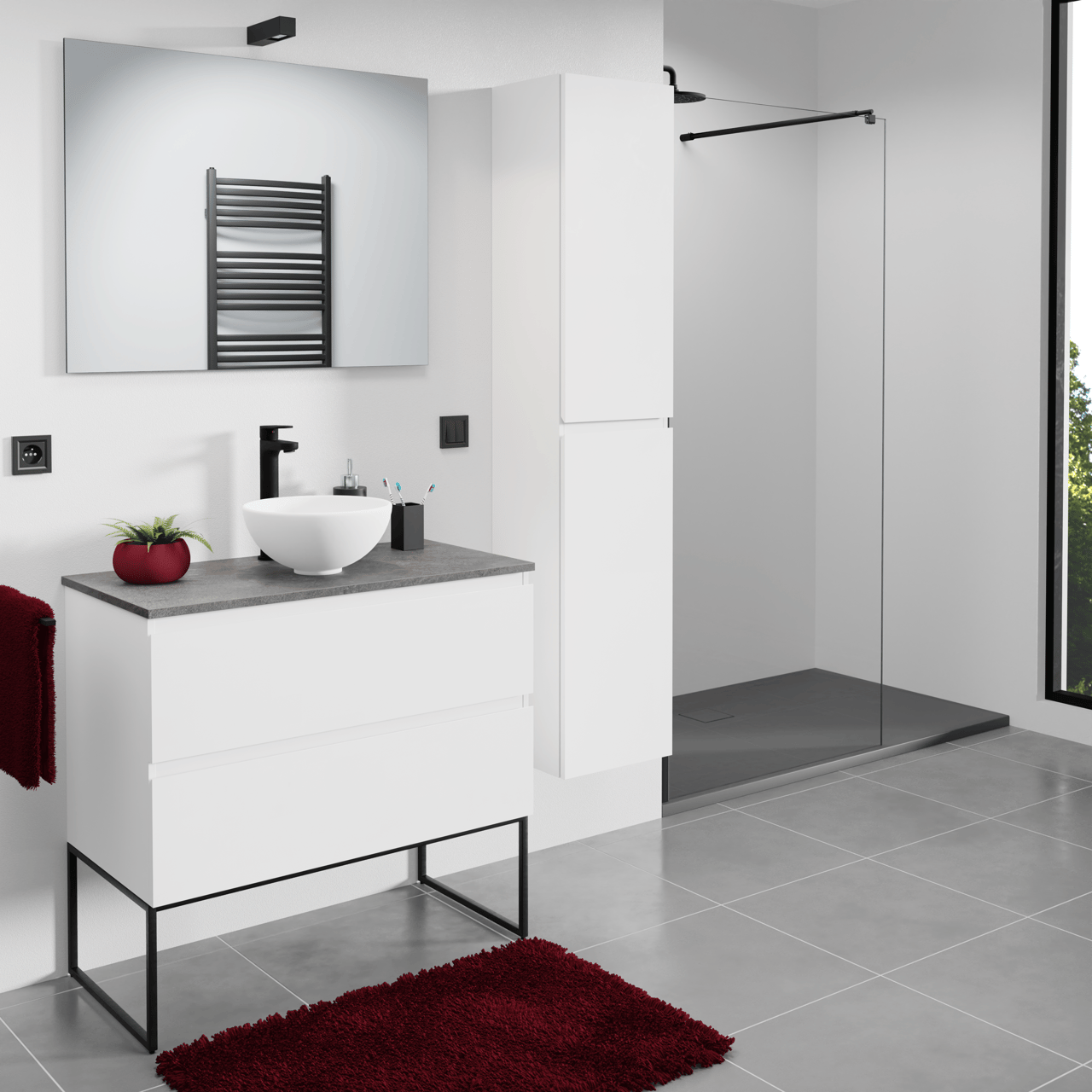 Linie Lado frame décorative Noir Mat 90 x 44 cm