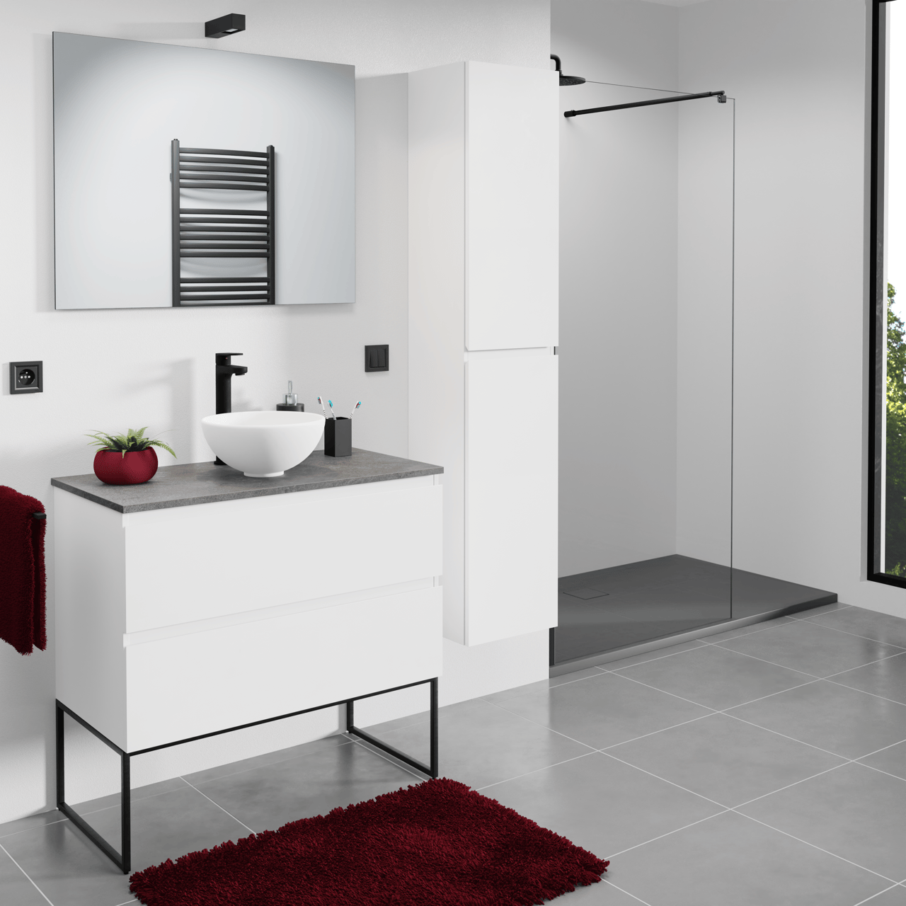 Linie Lado frame décorative Noir Mat 90 x 44 cm